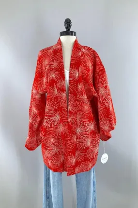 Vintage Red Starburst Kimono Jacket