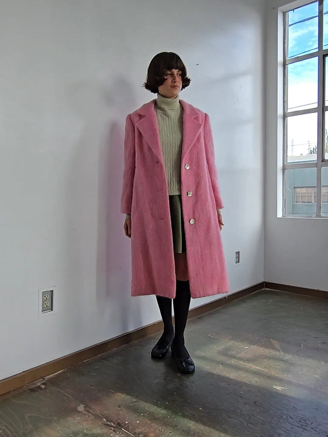 Watermelon Mohair Coat (M)