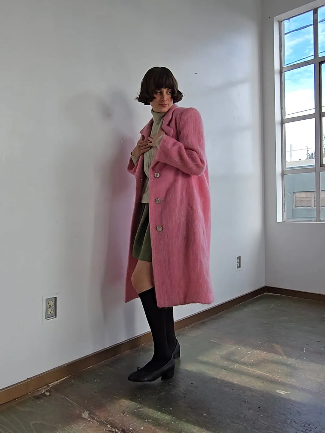 Watermelon Mohair Coat (M)