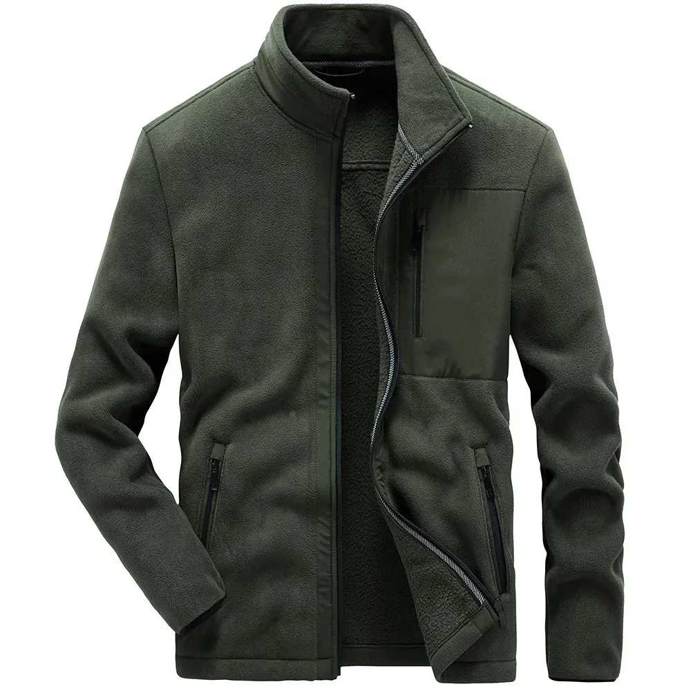 Wiaofellas  -  Men's Casual Fleece Warm Autumn Winter Jackets Fashion Stand Collar Cardigan Sweatershirt Sportwear Men Jacket Coats MY245