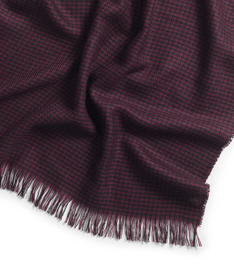 Wine/Navy Cashmere Four Point Star Scarf