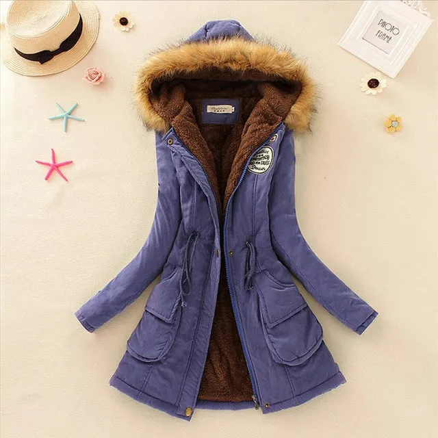 Winter Jacket Women Faux Fur Collar Womens Coats Long Down Parka  Lady Hoodies Parkas Warmer Classical Jackets Size S-XXXL