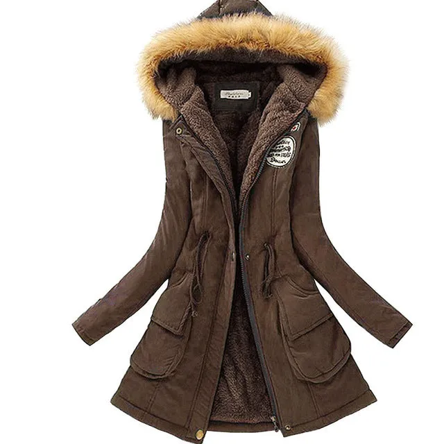 Winter Jacket Women Faux Fur Collar Womens Coats Long Down Parka  Lady Hoodies Parkas Warmer Classical Jackets Size S-XXXL