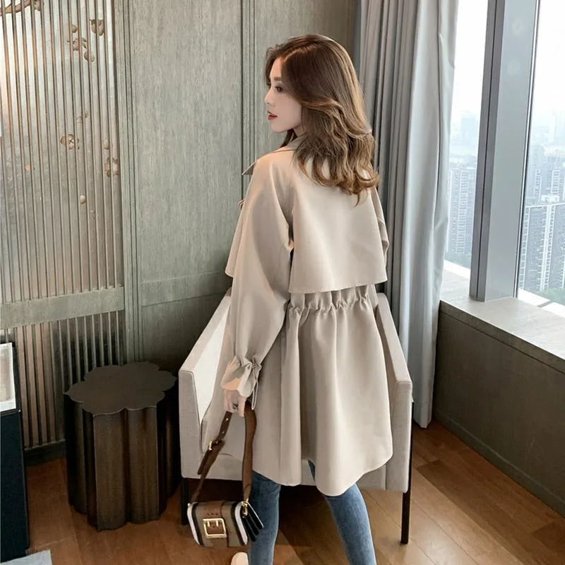 Wjczt Women Windbreaker Spring Autumn Classic Trench Coat Casual Thin Female Overcoat Long Coat Female Slim Outwear Coats