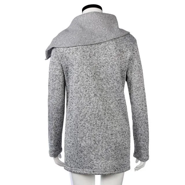 Women Autumn Winter Clothes Warm Fleece Jacket Slant Zipper Collared Coat Casual Clothing Overcoat Tops Female Coat Sweatshirts