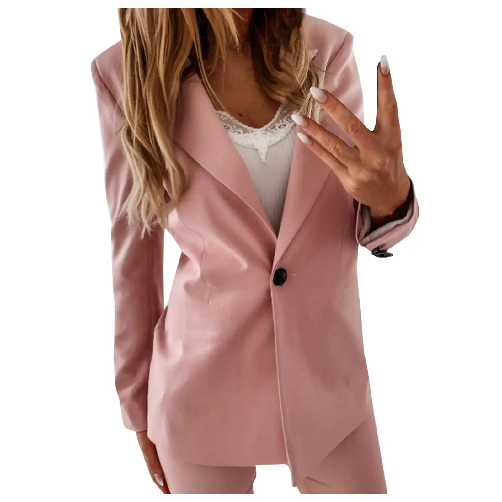 Women's Autumn Winter Long Sleeves Turn Down Collar Thin Outwear Suit Tops Slim Overcoat - Chic Stylish Elegant Fashionable Versatile Jacket