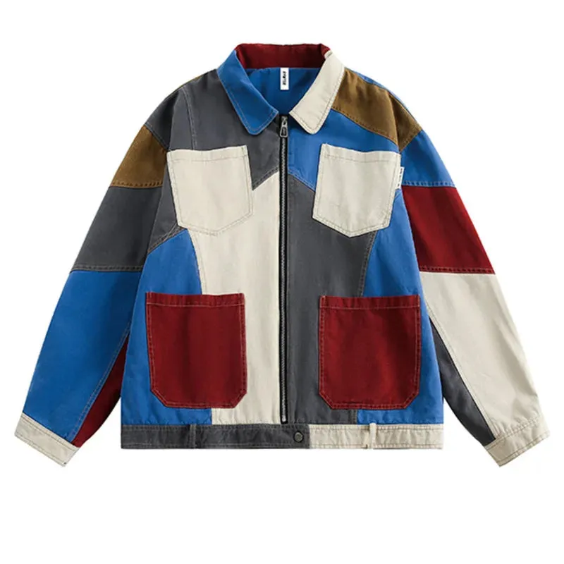 Women's Bold Denim Colorblock Oversized Jacket