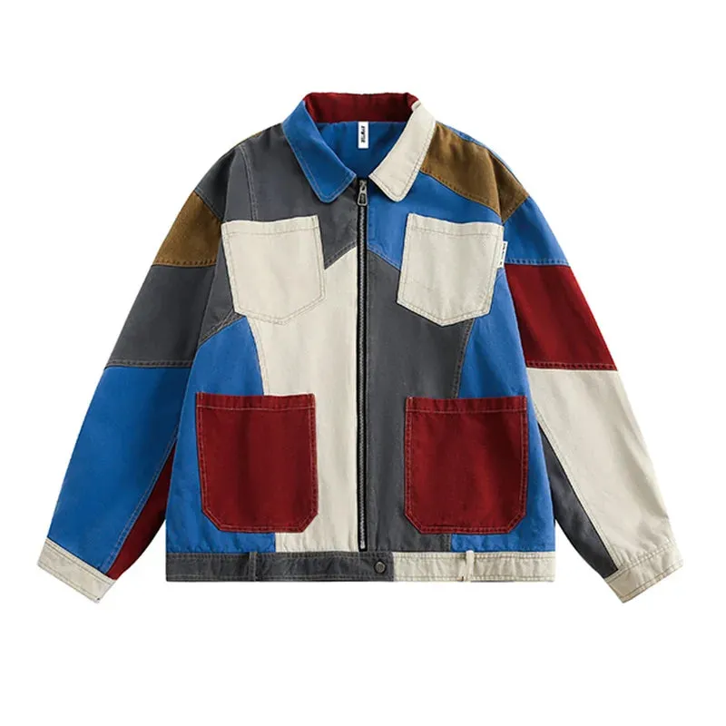 Women's Bold Denim Colorblock Oversized Jacket