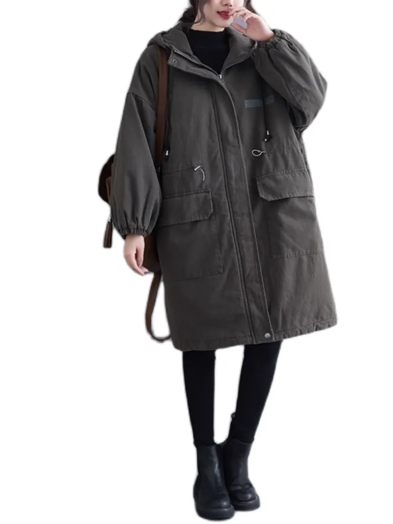 Women's Winter Wonderland Zipper Large Pockets Coat