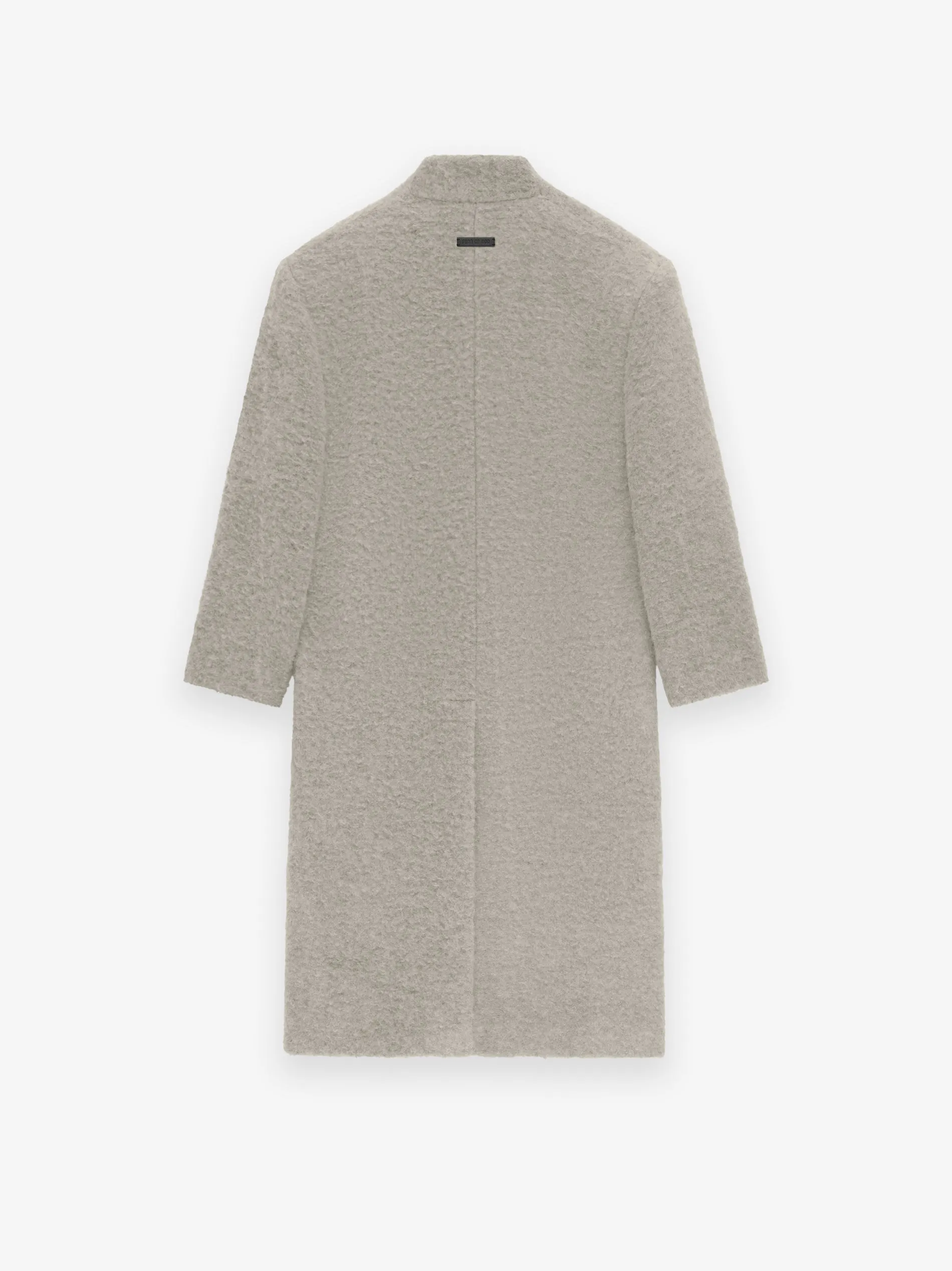 Wool Boucle Lapelless Coat