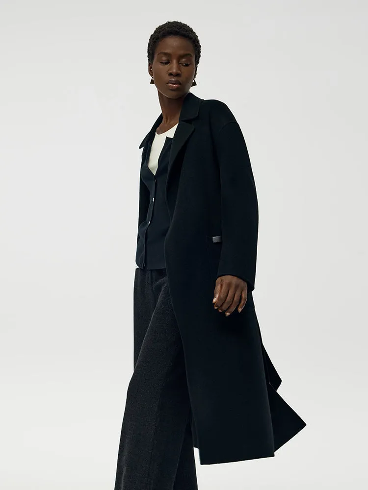 Wool Cashmere Women Belted Overcoat