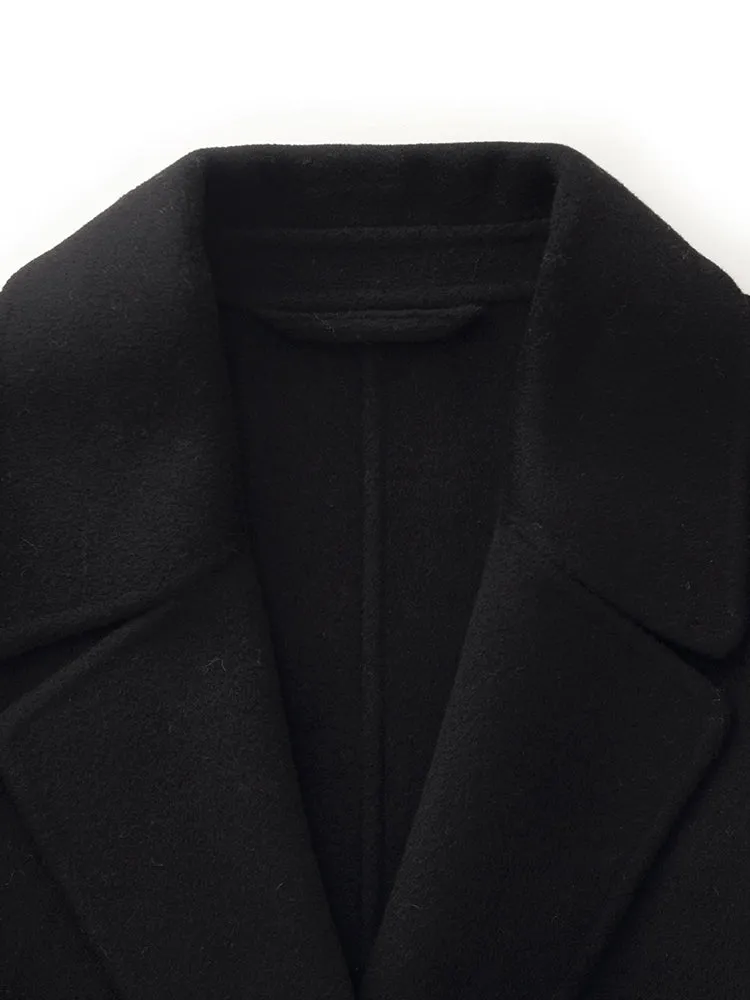 Wool Cashmere Women Belted Overcoat