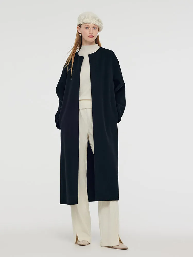 Wool Cashmere Women Overcoat With Belt