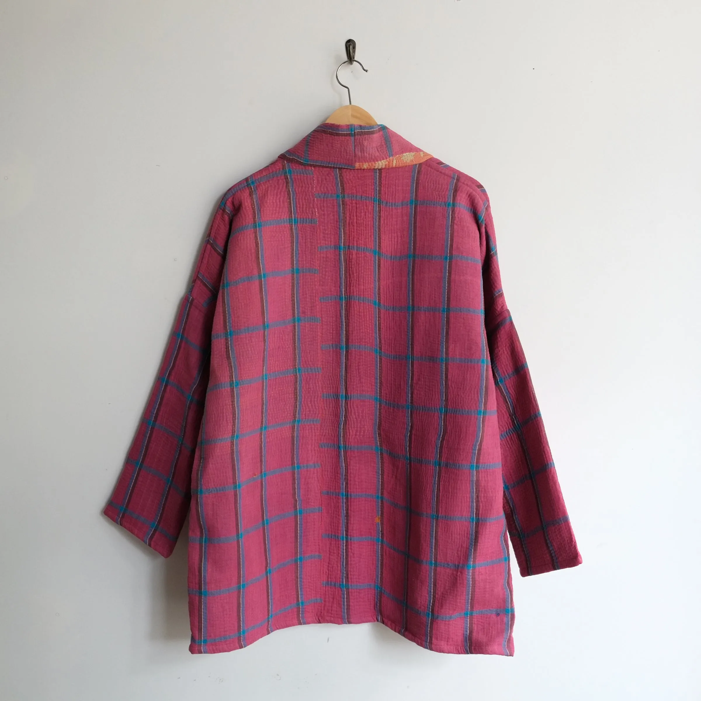 XS Red with Blue Plaid Stripes Anoushka Jacket LL157