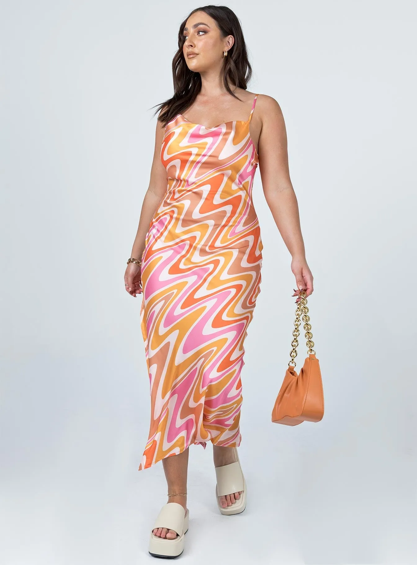 Zamora Maxi Dress Orange / Pink